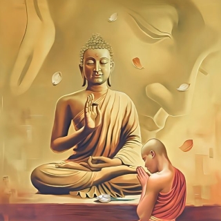TRANH KÍNH LỄ ĐỨC PHẬT 