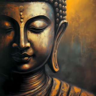 TRANH ĐỨC PHẬT MÀU VÀNG ĐỒNG 